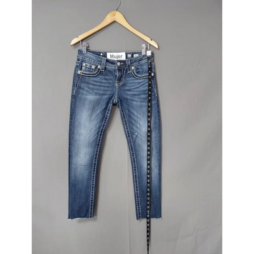 Miss Me Signature Boot Blue Stretch Jeans Women Size 26